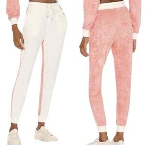 New L* SPACE Back At It Terry Jogger Pants Primrose Cream Color block Sz‎ M